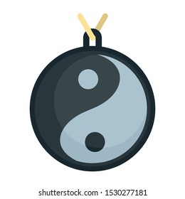 Yin yang medallion icon. Flat illustration of yin yang medallion vector icon for web design