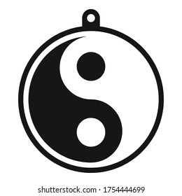 Yin yang medallion icon. Simple illustration of yin yang medallion vector icon for web design isolated on white background