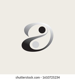 yin yang metal Icon Logo Design Element