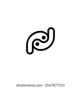 Yin yang ND or DN Monogram Logo for Professional Use