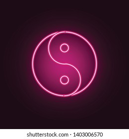 yin yang neon icon. Elements of Religion set. Simple icon for websites, web design, mobile app, info graphics