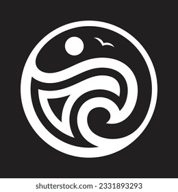 Yin and Yang with Ocean Wave