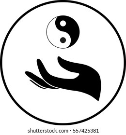 yin yang on a white background