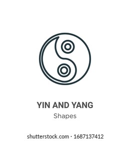 Yin and yang outline vector icon. Thin line black yin and yang icon, flat vector simple element illustration from editable shapes and symbols concept isolated stroke on white background