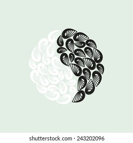 Yin yang pattern symbol isolated on light background