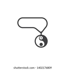 Yin Yang pendant vector icon. filled flat sign for mobile concept and web design. Yin Yang chain necklace glyph icon. Symbol, logo illustration. Vector graphics