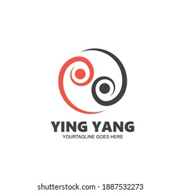 Yin Yang People Concept Design Vector Icon Illustration Template