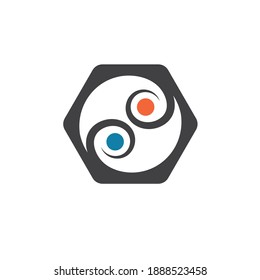 Yin Yang People Concept Design Vector Icon Illustration Template