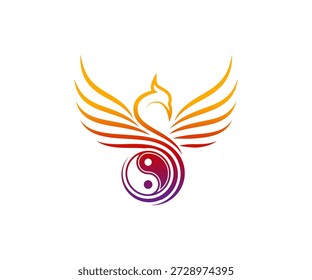 Yin Yang Phoenix logo design