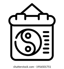 Icono de práctica Yin yang. Esquema Yin yang practica icono vector de diseño web aislado en fondo blanco