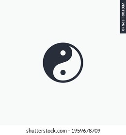 Yin and yang, premium quality flat icon. Vector logo concept for web graphics, EPS 10