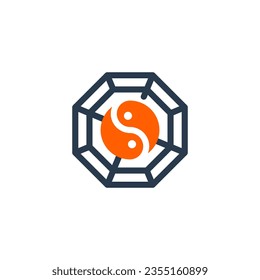 Yin yang psychology vector icon illustration