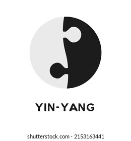 Yin - Yang Puzzle Circle. Harmony And Balance Concept. Logotype Element.