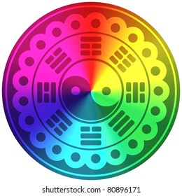 Yin Yang Rainbow Design ( EPS10 Vector )