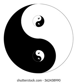 Yin and yang recursive figure