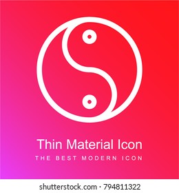Yin and yang red and pink gradient material white icon minimal design