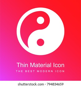 Yin yang red and pink gradient material white icon minimal design