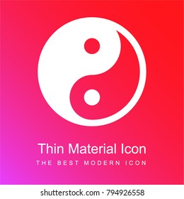 Yin yang red and pink gradient material white icon minimal design
