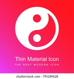 Yin Yang red and pink gradient material white icon minimal design