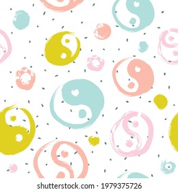 Yin yang seamless pattern Creative background for fabric and textile