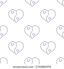 yin yang seamless pattern isolated on transparent background.