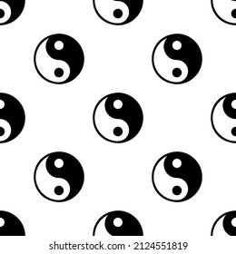 yin yang seamless pattern vector illustration.