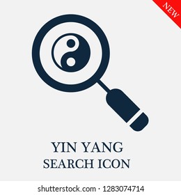 Yin yang search icon. Editable Yin yang search icon for web or mobile.