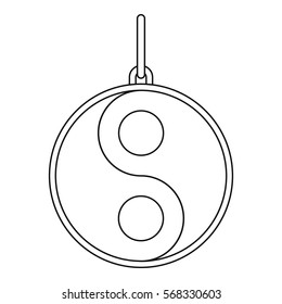 Yin and yang sign icon. Outline illustration of yin and yang sign vector icon for web