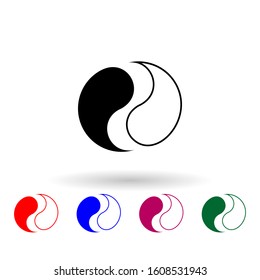 Yin yang sign multi color icon. Simple glyph, flat vector of spa icons for ui and ux, website or mobile application