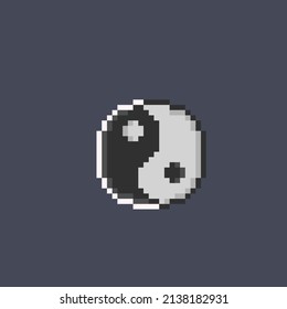 yin yang sign in pixel style