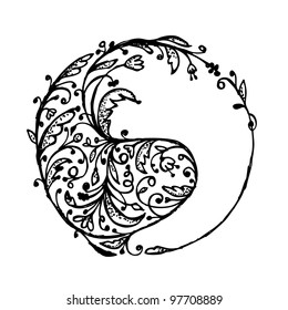 Yin yang sign, sketch for your design