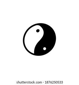 Yin yang sign. Symbol of harmony and balance. Icon black and white vector illustration isolated doodle