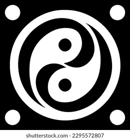 Yin and Yang sign. Symbol of harmony and balance. Vector illustration.