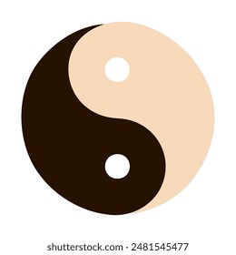 Yin yang sign yoga element hand drawn