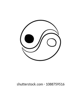 yin and yang simbol doodle icon outline