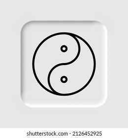 Yin Yang simple icon vector. Flat desing. Neumorphism design.ai