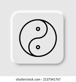 Yin Yang simple icon vector. Flat desing. Neumorphism design.ai