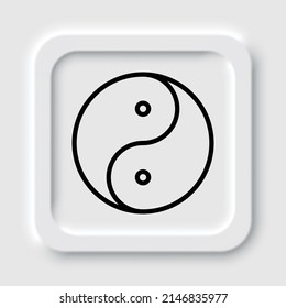 Yin Yang simple icon vector. Flat design. Neumorphism design.ai