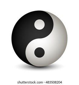Yin Yang sphere symbol vector