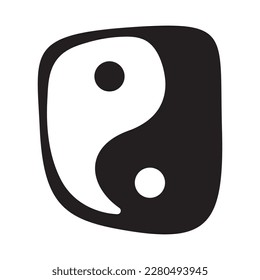 Yin Yang stone vector icon design. Flat icon.