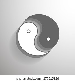 Yin Yang style vector illustration on the gray gradient background