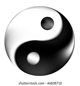 Yin Yang symbol with 3d effect