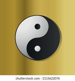 yin and yang symbol 3d gradient luxury gold concept
