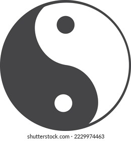 Yin and yang symbol. Ancient chinese balance sign