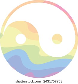 yin and yang symbol, the areas with a white spot representing yin and the opposite representing yang.