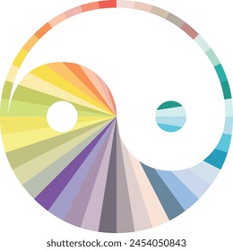 yin and yang symbol, the areas with a white spot representing yin and the opposite representing yang.