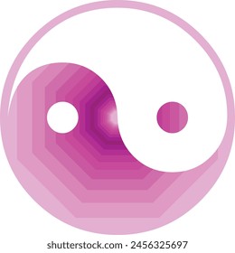 yin and yang symbol, the areas with a white spot representing yin and the opposite representing yang.