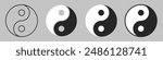 Yin Yang symbol of balance and harmony. Yin-Yang set of flat simple vector icons collection for web and apps