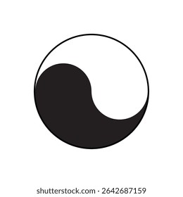 Yin yang symbol. Balance harmony icon. Traditional chinese vector. Philosophy circle design.
