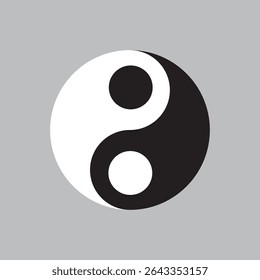 Yin yang symbol. Balance harmony icon. Traditional chinese vector. Philosophy circle design.